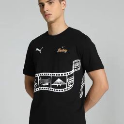 Puma Mumbai City Black Relaxed Fit Printed Cotton Sports T-Shirt-image-68