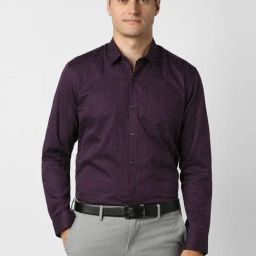 Peter England Purple Regular Fit Printed Shirt-image-118