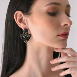 Sohi Gold Plated Designer Stone Drop Earrings image 2