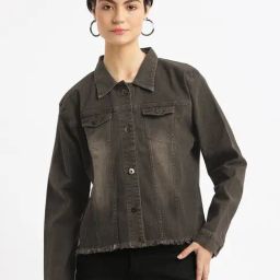 SHOWOFF Brown Denim Solid Jacket-picture-36