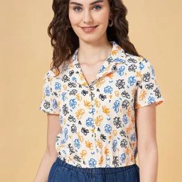 People by Pantaloons Beige Printed Shirt-image-75