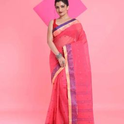 Arhi Pink Cotton Woven Saree-image-36