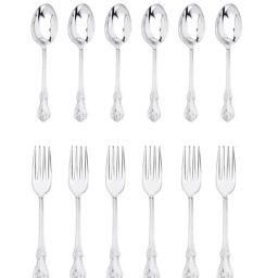 Culinex By thinKitchen Silver Stainless Steel Fest Dessert Fork & Spoon Set-25
