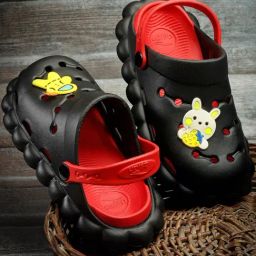 Asian Kids Black Back Strap Clogs-image-29