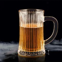 Smokey Cocktail Transparent Glass Solidstein Beer Mug With Handle (580ml) - Set of 2-image-38