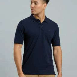 Reid & Taylor Navy Slim fit Solid T-Shirt-image-63