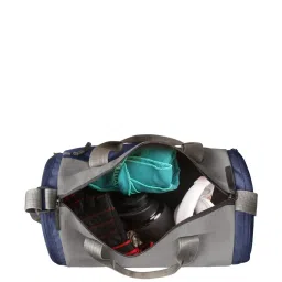Harissons Casper Navy & Grey Polyester Color Block Duffle Bag image 3