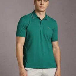 Louis Philippe Green Regular Fit Polo T-Shirt-picture-49