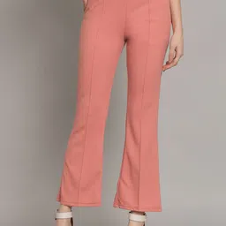 Q-rious Women Loose Fit Mid-Rise Pleated Bootcut Trouser-image-98