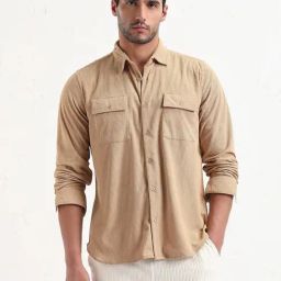showoffff Showoff Beige Slim Fit Texture Shirt-picture-28