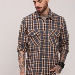 Showoff Multicolor Cotton Regular Fit Checks Shacket-20