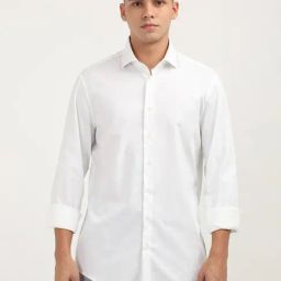 Calvin Klein Jeans White Cotton Regular Fit Printed Shirt-picture-0