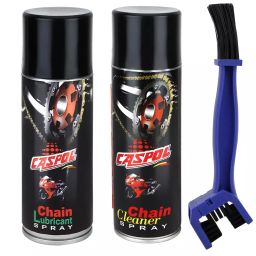 Caspol 400 ml, 400 ml Spray Chain Lube and Chain Cleaner with Brush for Bikes (Pack of 3)-picture-0
