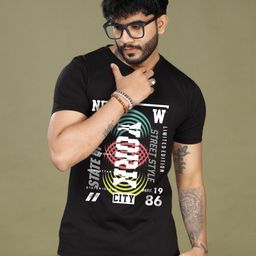 INKMAN Men Bio Finish Typography Printed Round Neck Cotton T-shirt-image-29