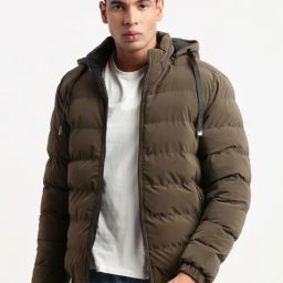 Showoff Brown Slim Fit Quilted Reversible Jacket-picture-25
