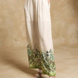 KAZO White Printed Casual Trousers-picture-31