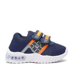 Tiny Bugs Kids Navy & Orange Velcro Shoes-image-103