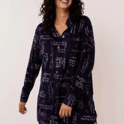 La Vie En Rose Blue Printed Night Shirt-picture-39