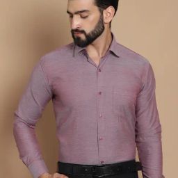 Tag 7 Maroon Cotton Regular Fit Texture Shirt-image-40