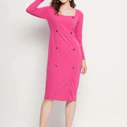 Madame Hot Pink Regular Fit Dress-image-92