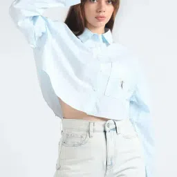 Calvin Klein Jeans Blue & White Stripes Regular Fit Shirt-image-45