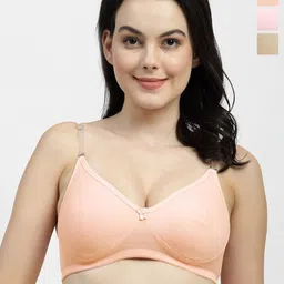 SHYAM SONS FLAIR Women Pack Of 3 Solid Full Coverage Non-Wired Bra-image-56