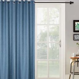 Hosta Homes Blue Polyester 7 ft Blackout Door Curtain-image-99