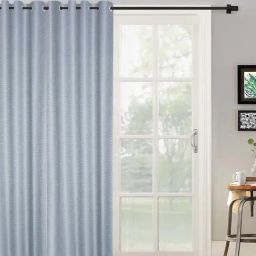 Hosta Homes Silver Polyester 7 ft Blackout Door Curtain-38