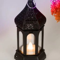 Homesake Black Plastic T-Light lantern Wall Hanging Lamp - Set of 2-13