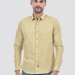 Numero Uno Yellow Cotton Slim Fit Shirt-image-50