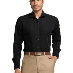 Raymond Black Contemporary Fit Self Design Shirt-image-69