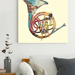 Art Street French Horn Music Mellophone 3D Printed Multicolor Engineered Wood Wall Art-picture-7