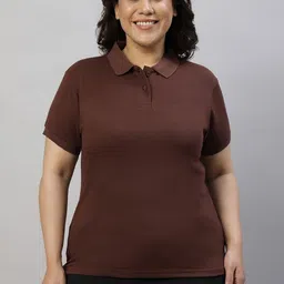 Wear Your Opinion Women Plus Size Half Sleeve Polo Collar Neck Polo T-shirt-12