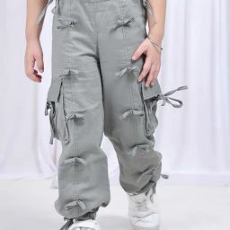 Neudis Girls Dark Grey Cotton Trouser-image-69