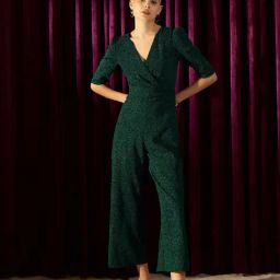 KASSUALLY Emerald Green Embellished Jumpsuit-image-52