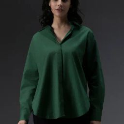 High Star Green Cotton Relaxed Fit Shirt-image-87