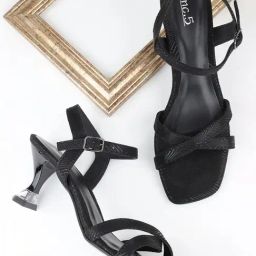 Inc.5 Women's Black Ankle Strap Stilettos-picture-5
