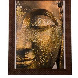 eCraftIndia Multicoloured Spiritual Buddha Satin Framed Wall Art-image-41