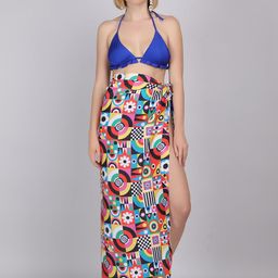 WOMAN IN YOU Tropical Printed Swim Cover Up Sarong Bottom-image-78