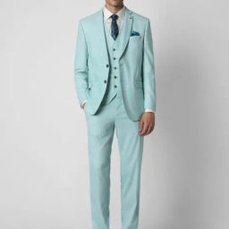 Van Heusen Blue Slim Fit Three Piece Suit-image-47