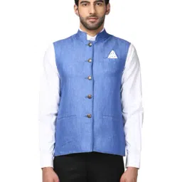 Park Avenue Violet Printed Linen Waistcoat-image-55