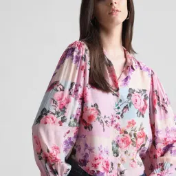 Only Pink Viscose Floral Print Shirt-picture-44