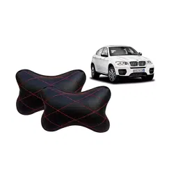 Auto Pearl Black Red CV Car Neck Rest Pillow Compatible for BMW X5-42