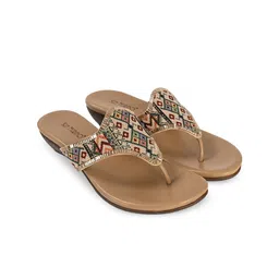 San Marino by Shoe Bank Women Ethnic T-Strap Flats-image-78