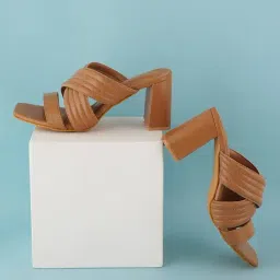 Scentra Women's Peach Cross Strap Sandals-picture-10