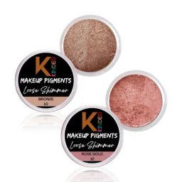 KINDED Makeup Pigments Loose Shimmer Powder Eyeshadow 10 Bronze & 12 Rose Gold Combo-picture-14
