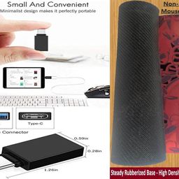 anjo 5 in 1 Combo of Wired Keyboard, Wired Mouse, Anti-Skid Mouse Pad, Type-A 4 Ports USB Hub with Switch & OTG C to A Type image 5