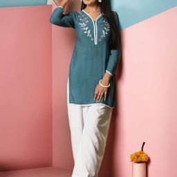 SAHASIKA Women Floral Embroidered V-Neck Kurti-picture-15