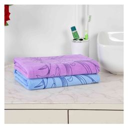 JARS Collections 100% Microfiber Very Soft Floral Print Baby Bath Towel Pack of 2 -Multicolor-image-64