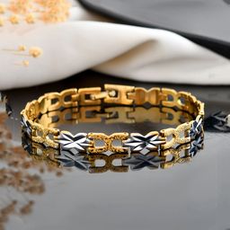 VOJ Men Brass Gold-Plated Link Bracelet-image-83